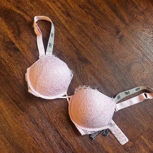 Bombshell Baby Pink Victoria Secret Lace and Sequins Bra